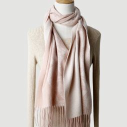 Geometric pattern double-sided jacquard lambswool scarf womens autumn and winter thickened warm shawl Cover Image
